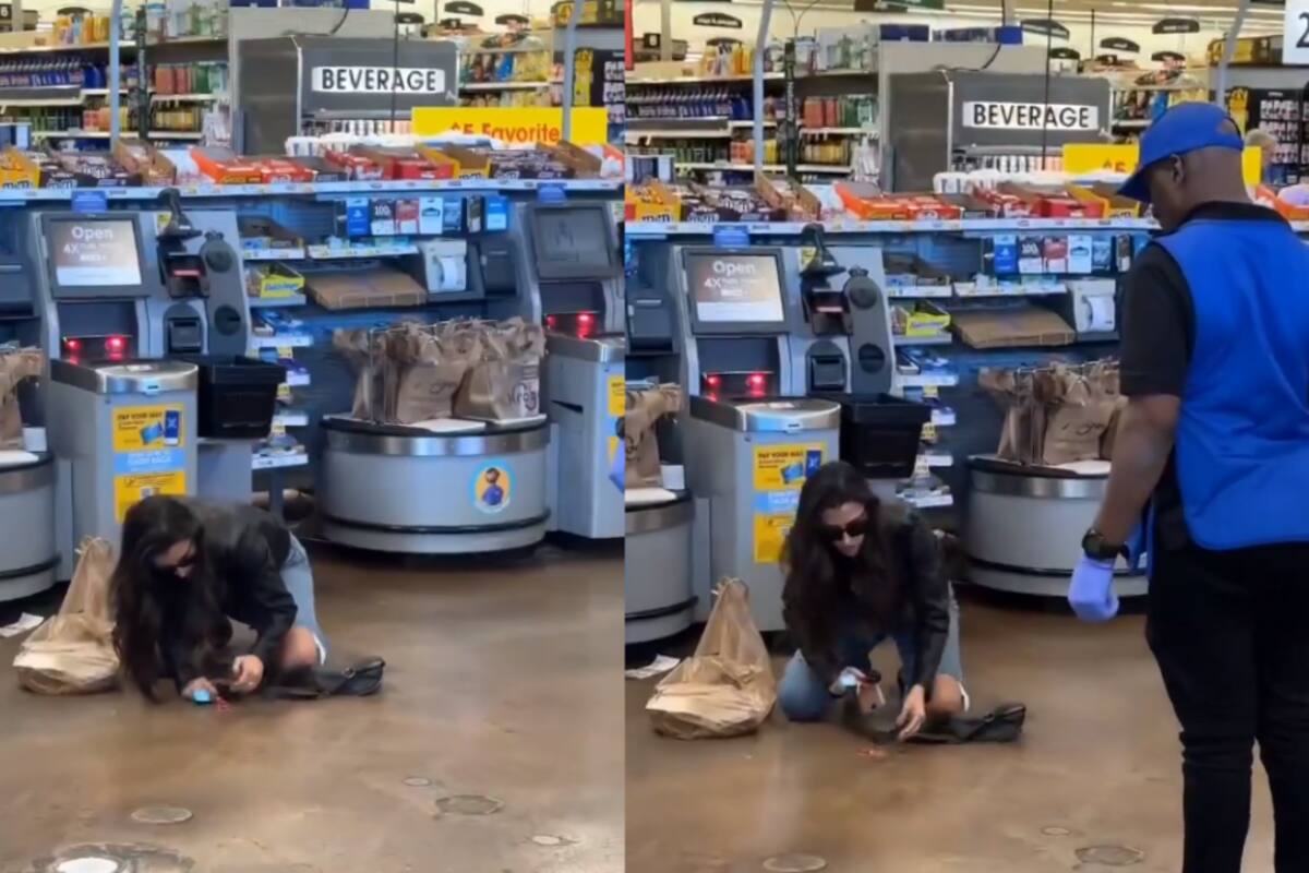 VIDEO: mujer no puede recoger una tarjeta del suelo por culpa de sus uñas acrílicas