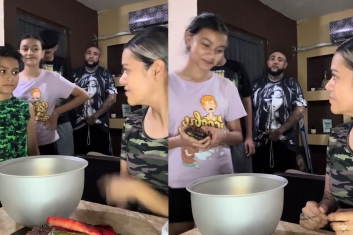 Una madre genera atención en redes sociales después de pedirle los celulares a su familia para poder servirles comida