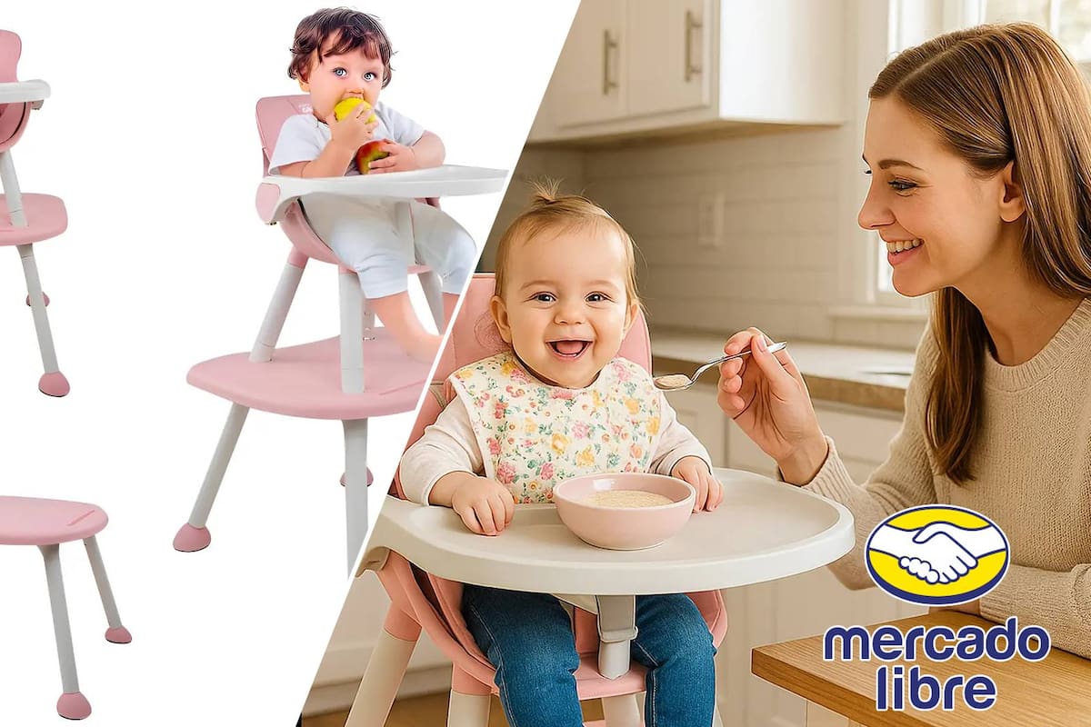 Mercado Libre reduce el precio de silla periquera para bebé, 2 en 1, a solo 1,288 pesos; se convierte en mesa con silla infantil