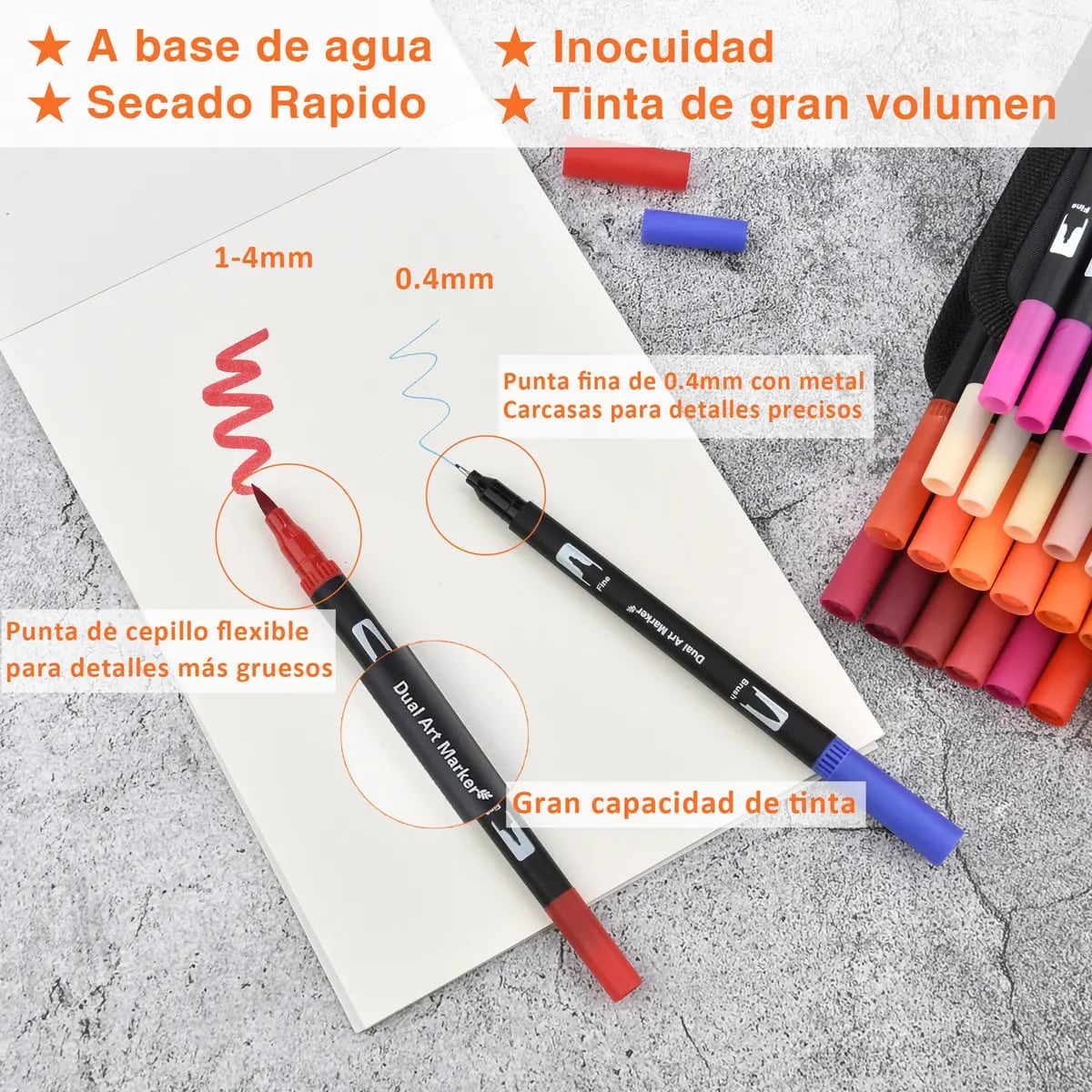 Paquete de 120 plumones de doble punta | Mercado Libre