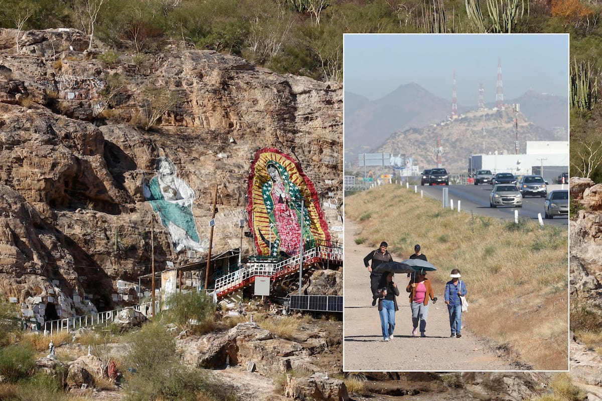 Devoción guadalupana llena el Cerro de la Virgen en Hermosillo: A paso firme y con fe, familias caminan para agradecer los milagros concedidos