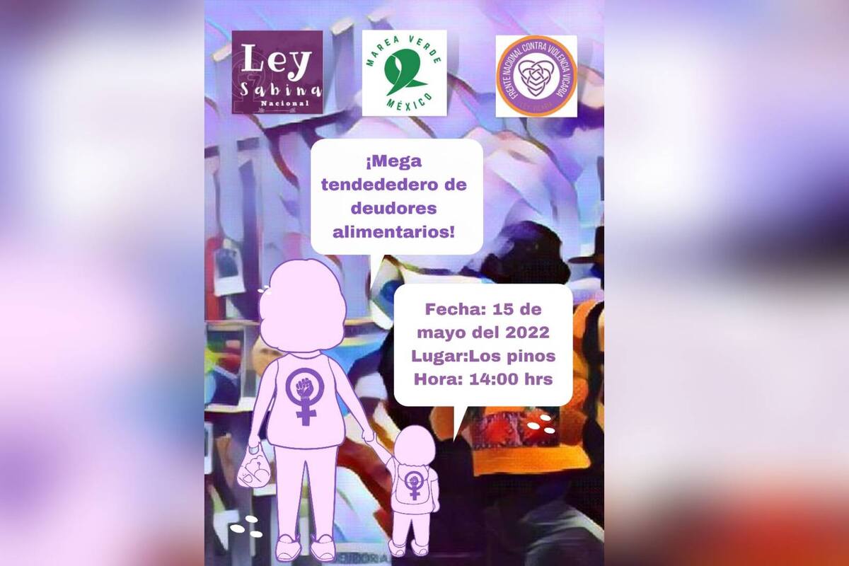 Activistas anuncian tendedero de deudores alimentarios en los pinos
