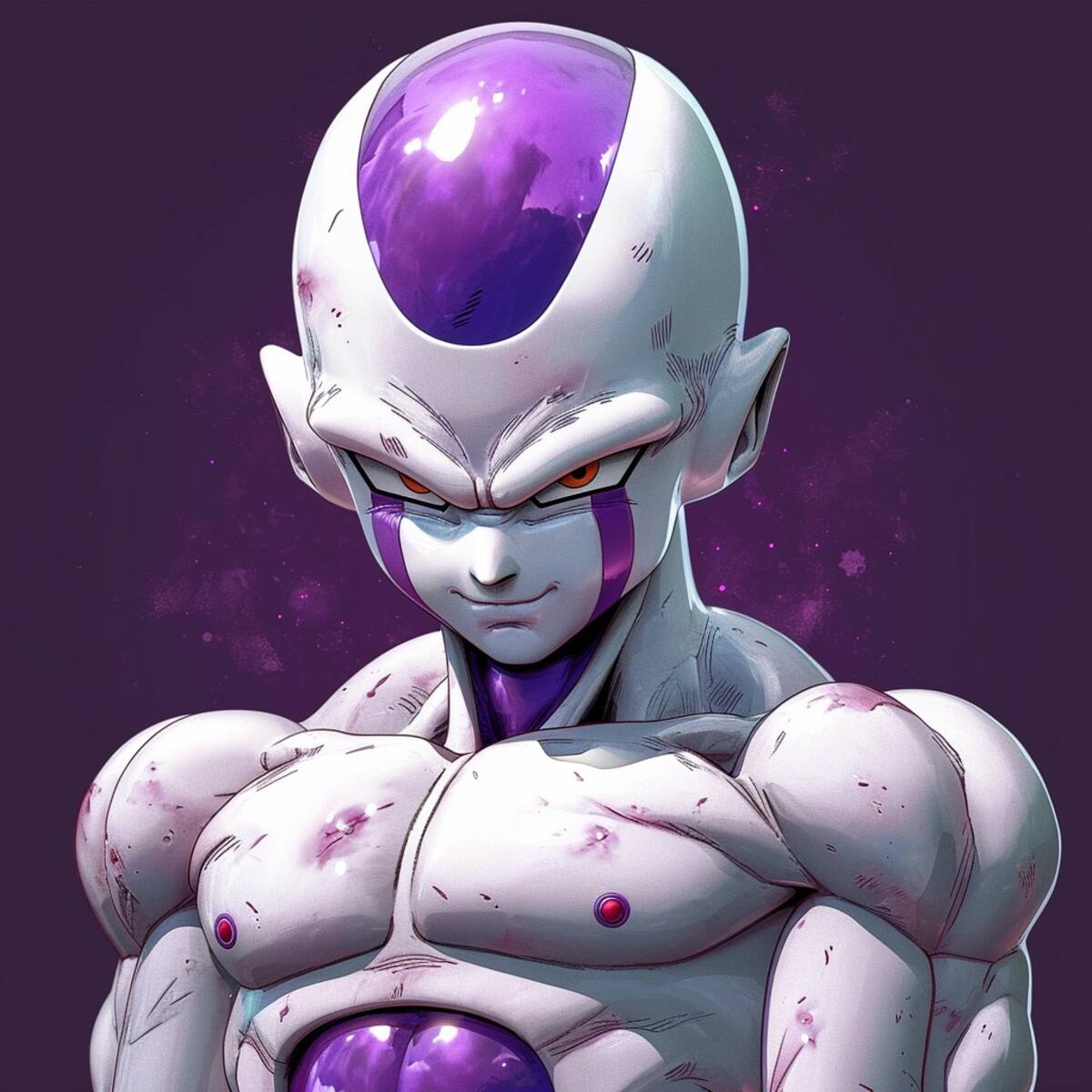 La inteligencia artificial de Midjourney ha imaginado a Freeza de manera única, retratándolo como un musculoso guerrero imponente.