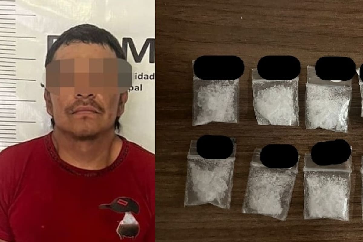 Cae conductor con dosis de “ice” tras pasarse un alto en Parajes de Puebla