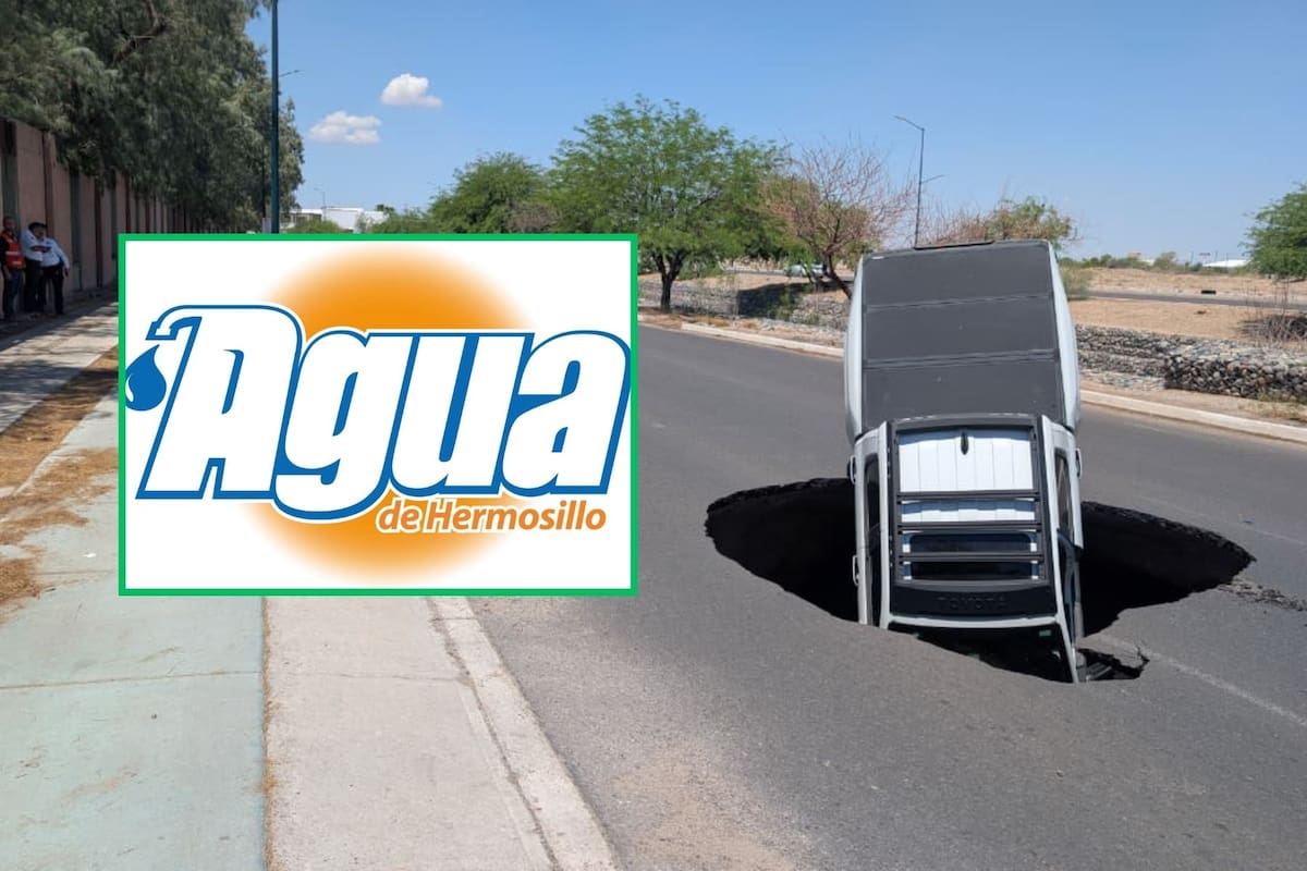 Agua de Hermosillo reparará vehículos afectados por socavón en el Quintero Arce; la tubería tenía más de 50 años