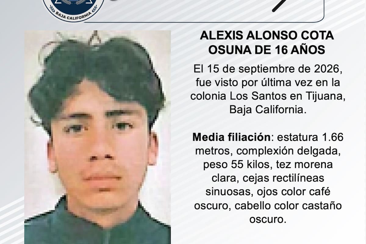 Se busca a Alexis Alonso Cota Osuna de 16 años