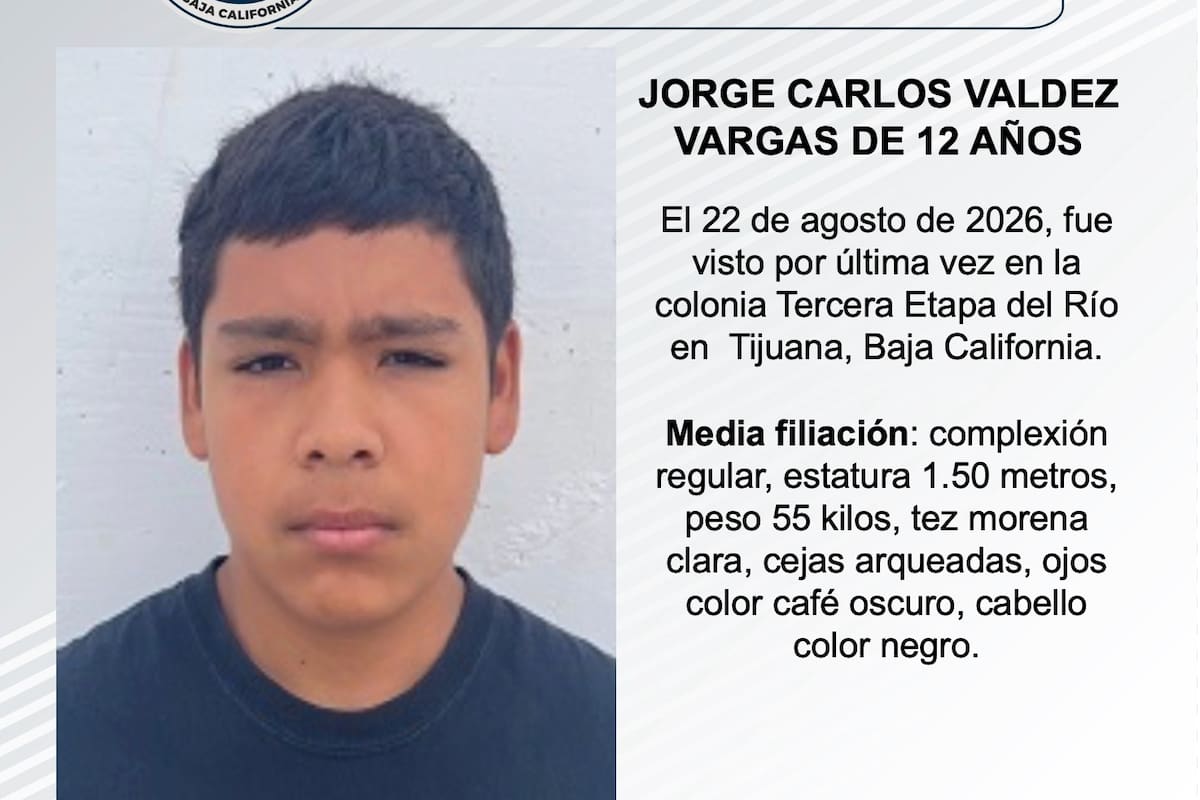Se busca Jorge Carlos Valdez Vargas de 12 años