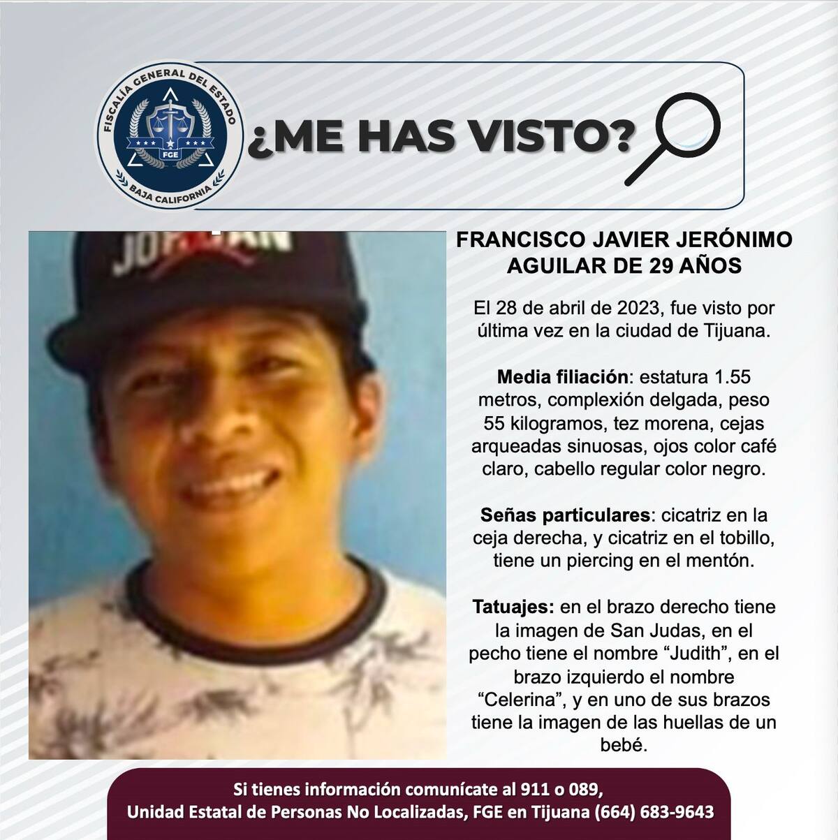 Francisco Javier Jerónimo Aguilar fue visto por última vez el 28 de abril del 2023.