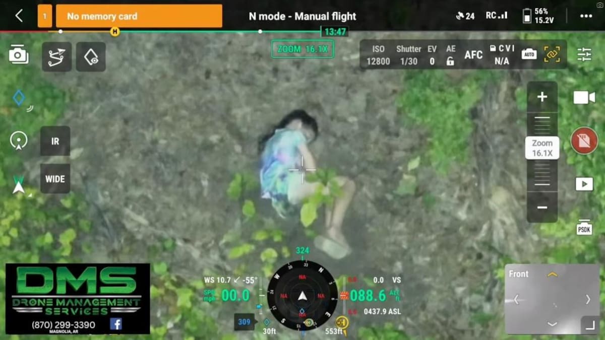 Imágenes de Dron que ayudaron a rescatar a la menor perdida / Especial