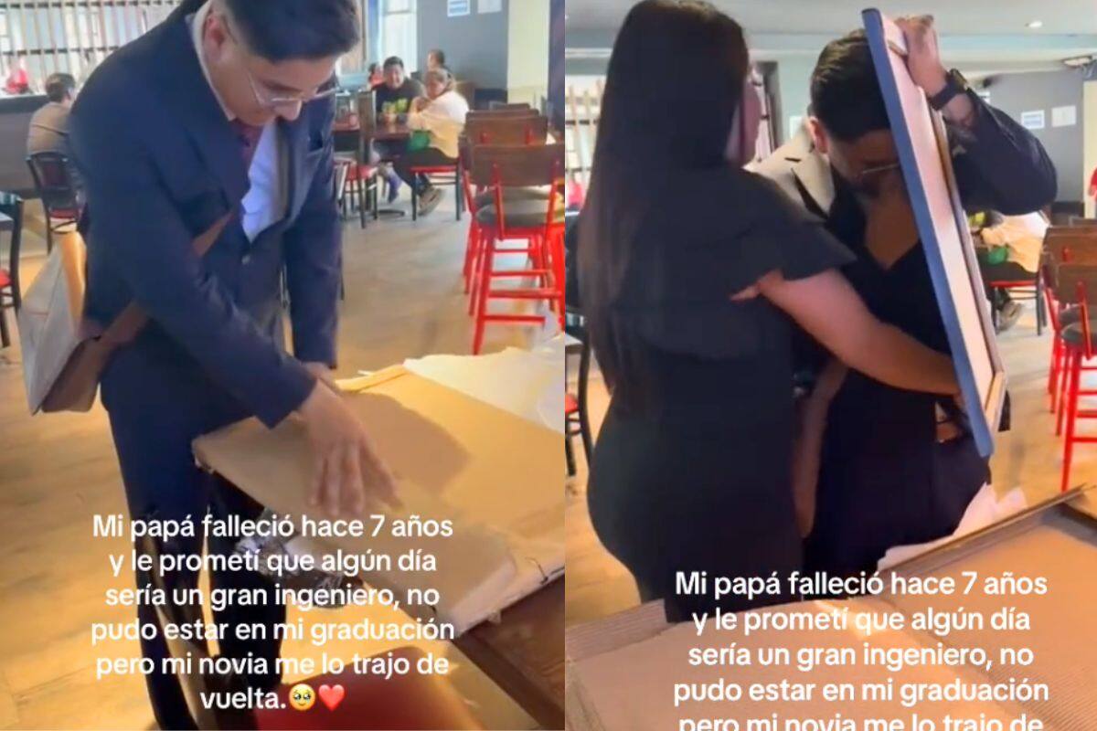 VIDEO: Prometió a su padre fallecido que sería ingeniero, novia se lo trajo “de vuelta” para que celebraran juntos el logro