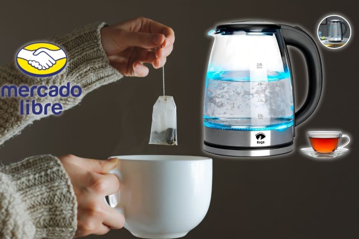 La tetera eléctrica de vidrio de 2 litros número uno en ventas cae a $229 pesos en Mercado Libre