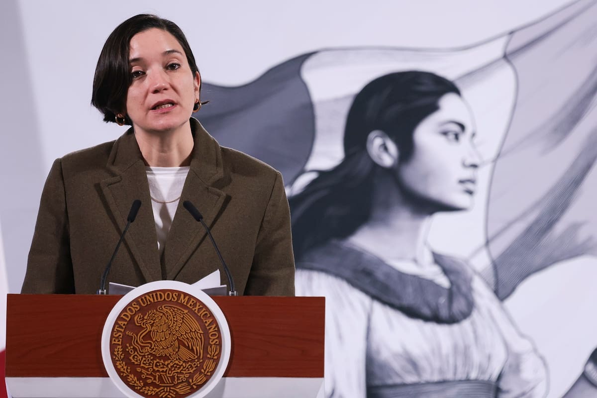 Marcela Figueroa Franco en la "mañanera del Pueblo" de la presidenta Claudia Sheinbaum Pardo. | Crédito: Presidencia