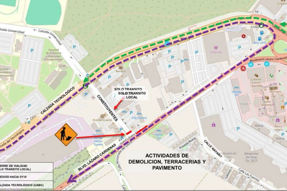 Anuncian cierre parcial por obra en Avenida Constituyentes en Otay
