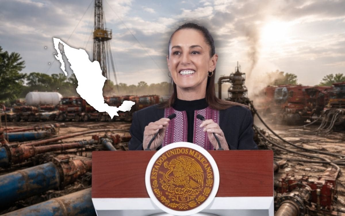 Del “no al fracking” a evaluarlo: Sheinbaum cambia postura por la alta dependencia del 75% del gas importado en México. | Crédito: Presidencia/ChatGPT