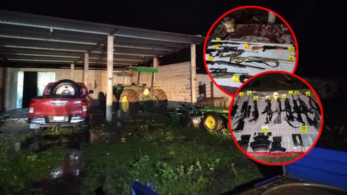 Rancho del Istmo en Oaxaca operaba como base criminal: decomisan armas largas, cartuchos y posible droga en cateo conjunto