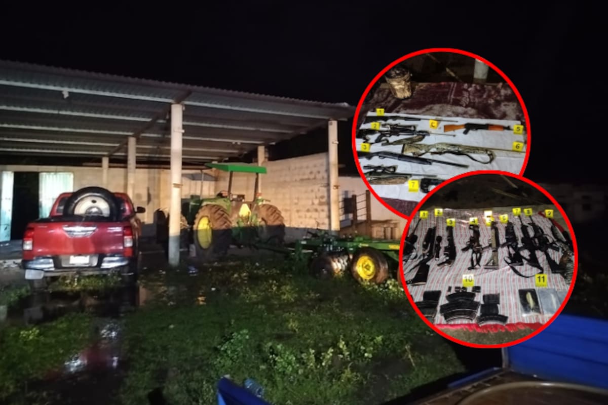 Rancho del Istmo en Oaxaca operaba como base criminal: decomisan armas largas, cartuchos y posible droga en cateo conjunto