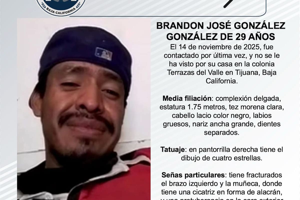 Se busca a Brandon José González González de 29 años