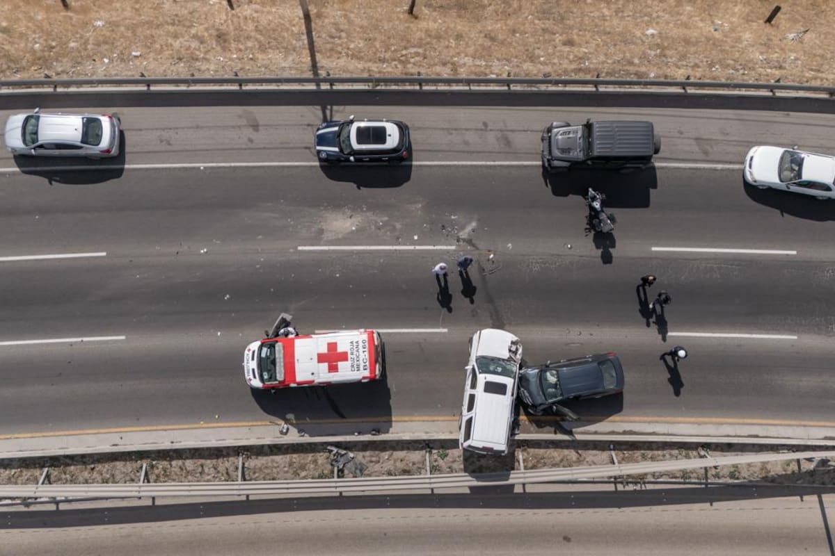 Choque múltiple en carretera libre Tijuana–Rosarito deja un lesionado y provoca tráfico