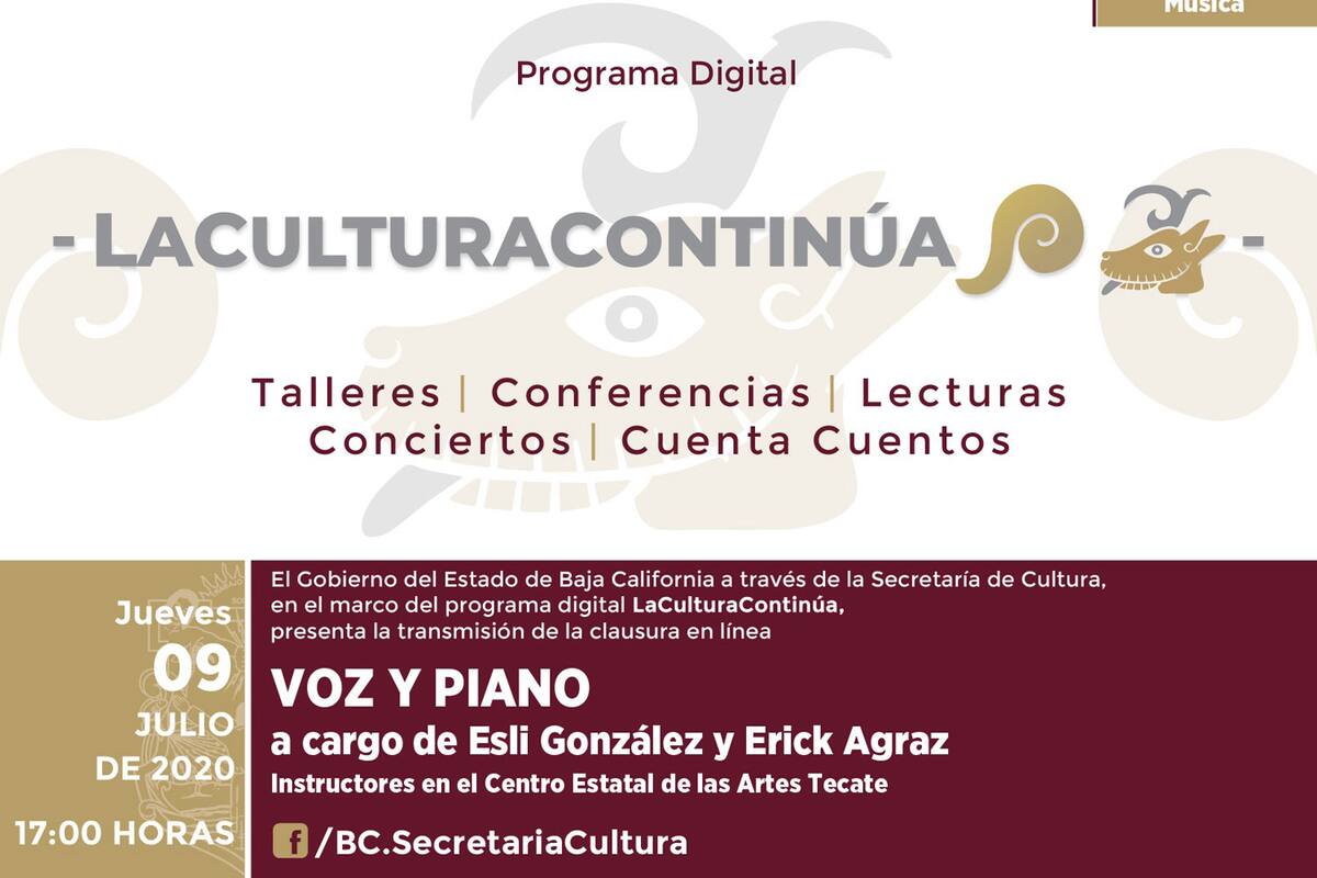 Ofrecerá Secretaría de Cultura el recital digital de piano ‘Cien años’