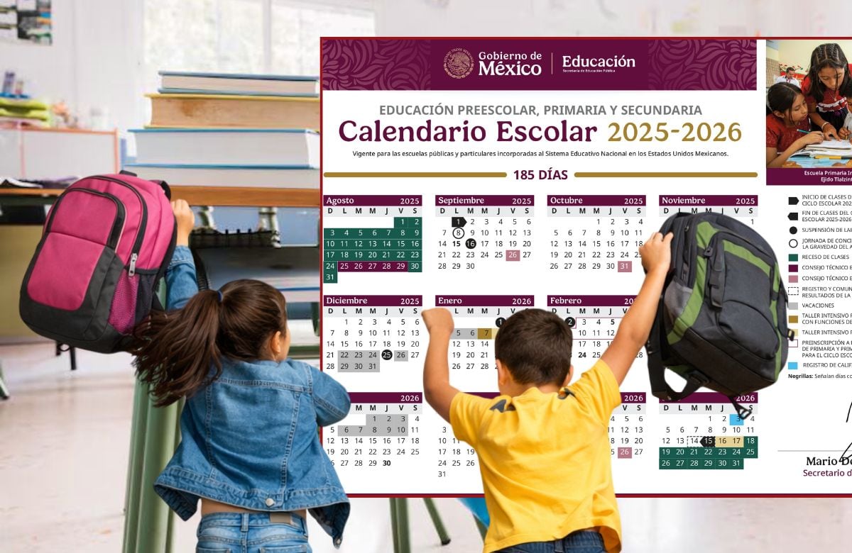 El calendario escolar 2025-2026 de la SEP marca un nuevo fin de semana largo para estudiantes de educación básica en marzo. | Foto: Especial GH/Generada con IA/SEP