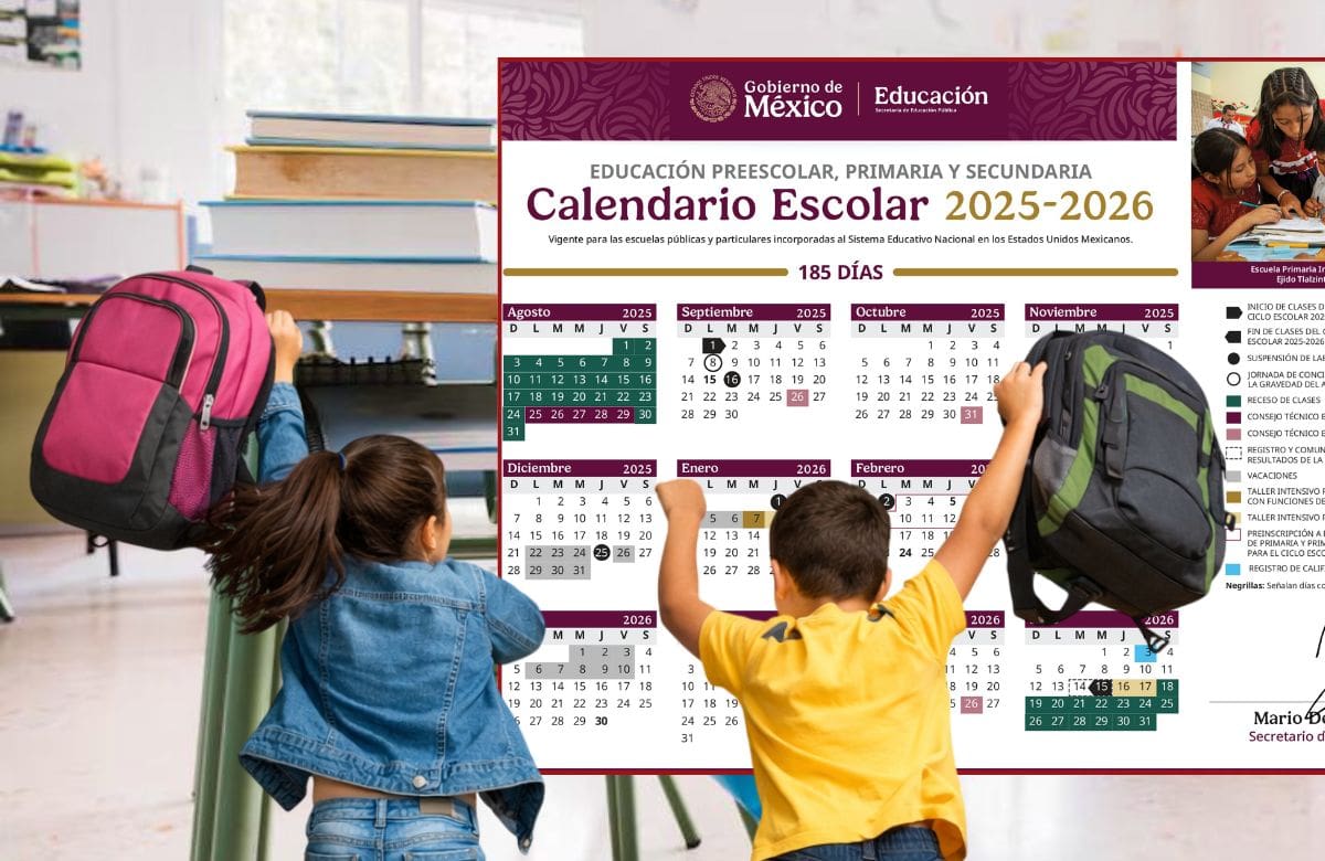 El calendario escolar 2025-2026 de la SEP marca un nuevo fin de semana largo para estudiantes de educación básica en marzo. | Foto: Especial GH/Generada con IA/SEP