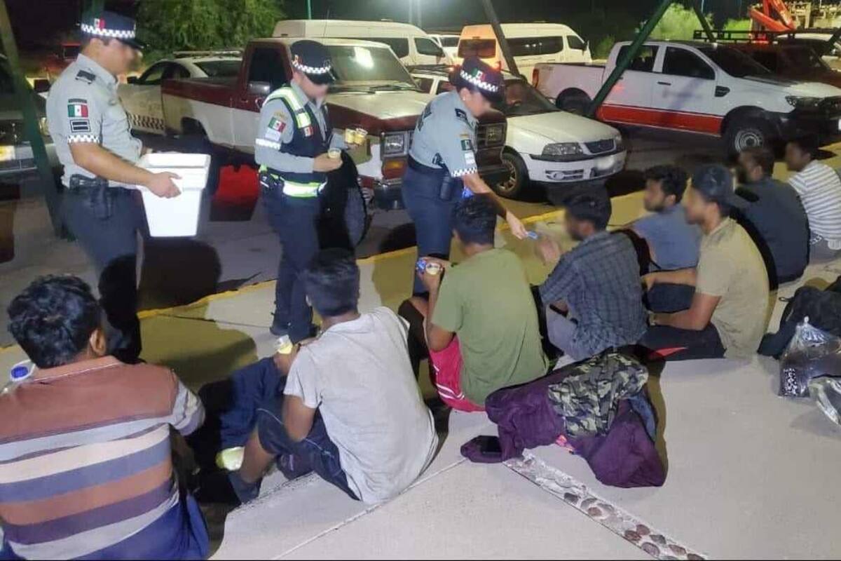 En Sonora, Guardia Nacional e INM rescatan a 74 migrantes de Asia, el Caribe, Centro y Sudamérica.