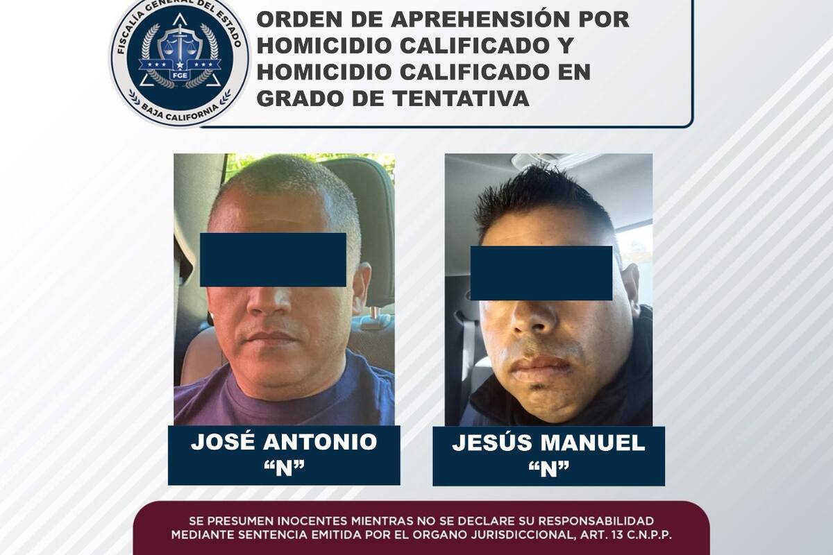 Cumple FGE dos órdenes de aprehensión contra Policías Municipales de Tijuana por homicidio calificado