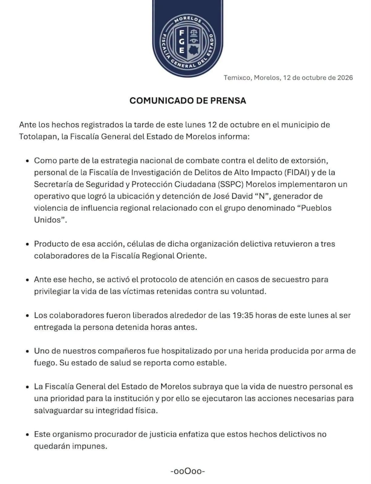 Crédito: FGE Morelos
