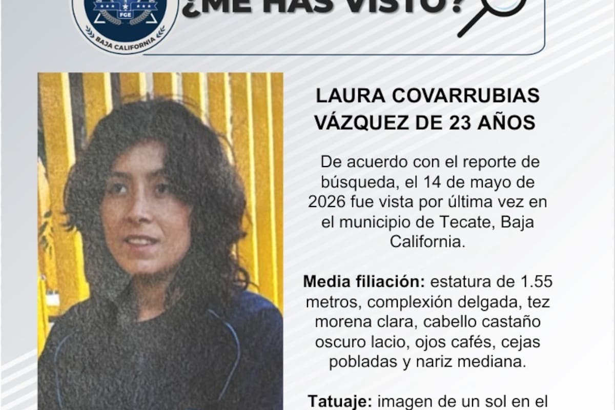Se busca Laura Covarrubias Vázquez de 23 años de edad