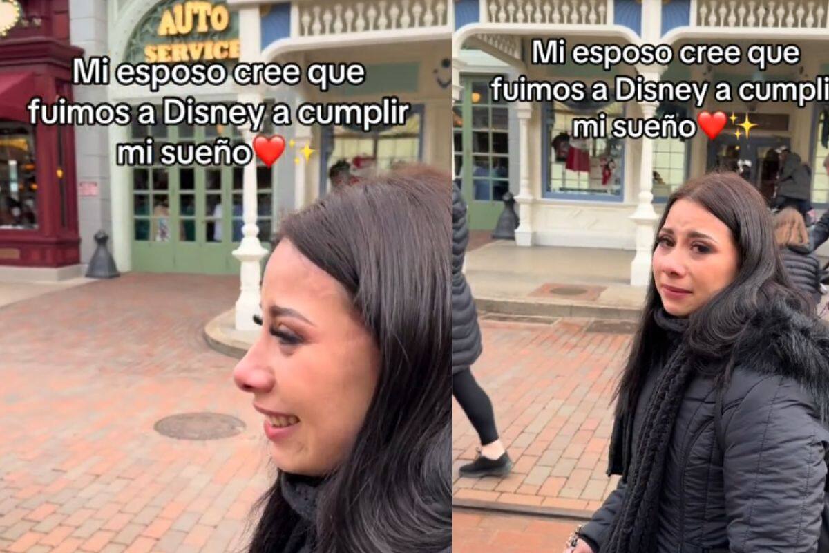 “Cumplió el sueño de ella”: Mujer rompe en llanto tras ir por primera vez a Disney Land