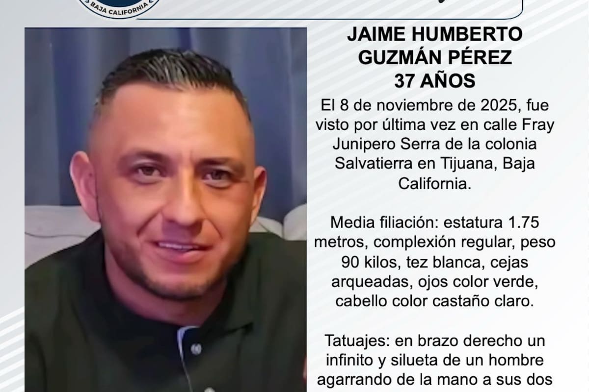 Se busca Jaime Humberto Guzmán Pérez de 37 años de edad
