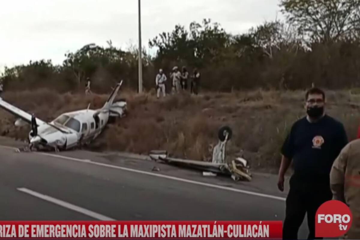 VIDEO: Así fue el aterrizaje de emergencia de un piloto en la maxipista Mazatlán-Culiacán