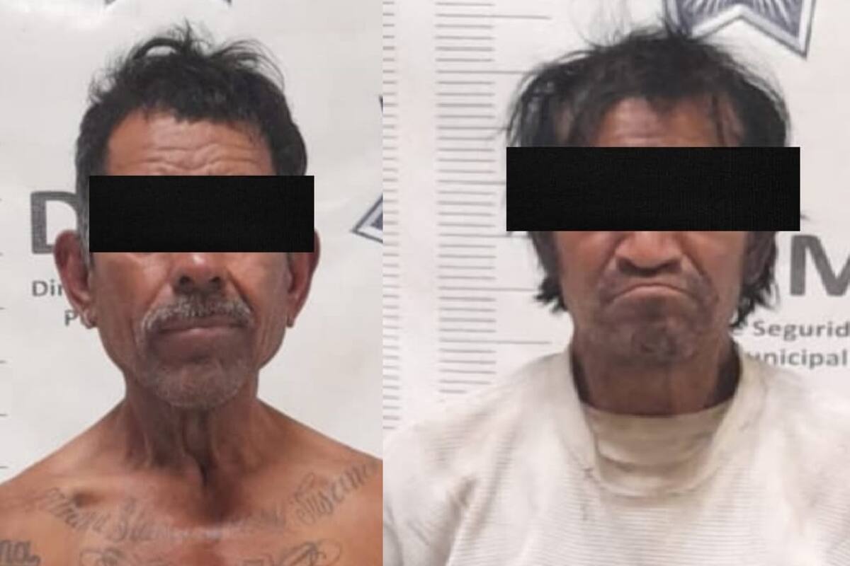 Detienen a dos hombres por portación de arma blanca y robo de cableado