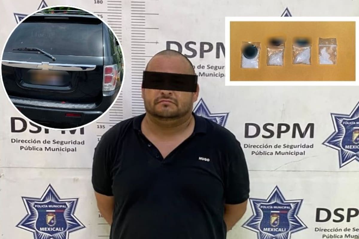 Lo detienen con cuatro bolsas de metanfetamina durante una revisión de tránsito
