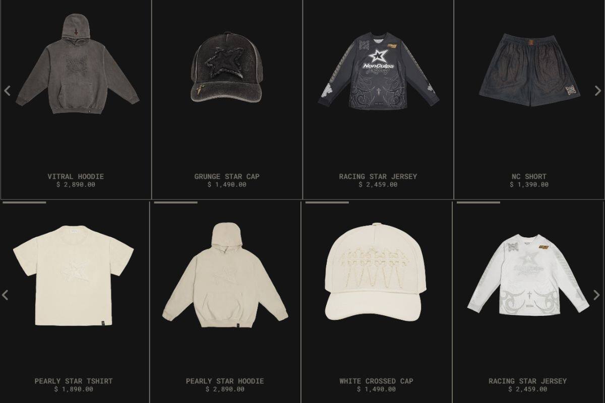 Los precios de la ropa de la marca de Natanael Cano.