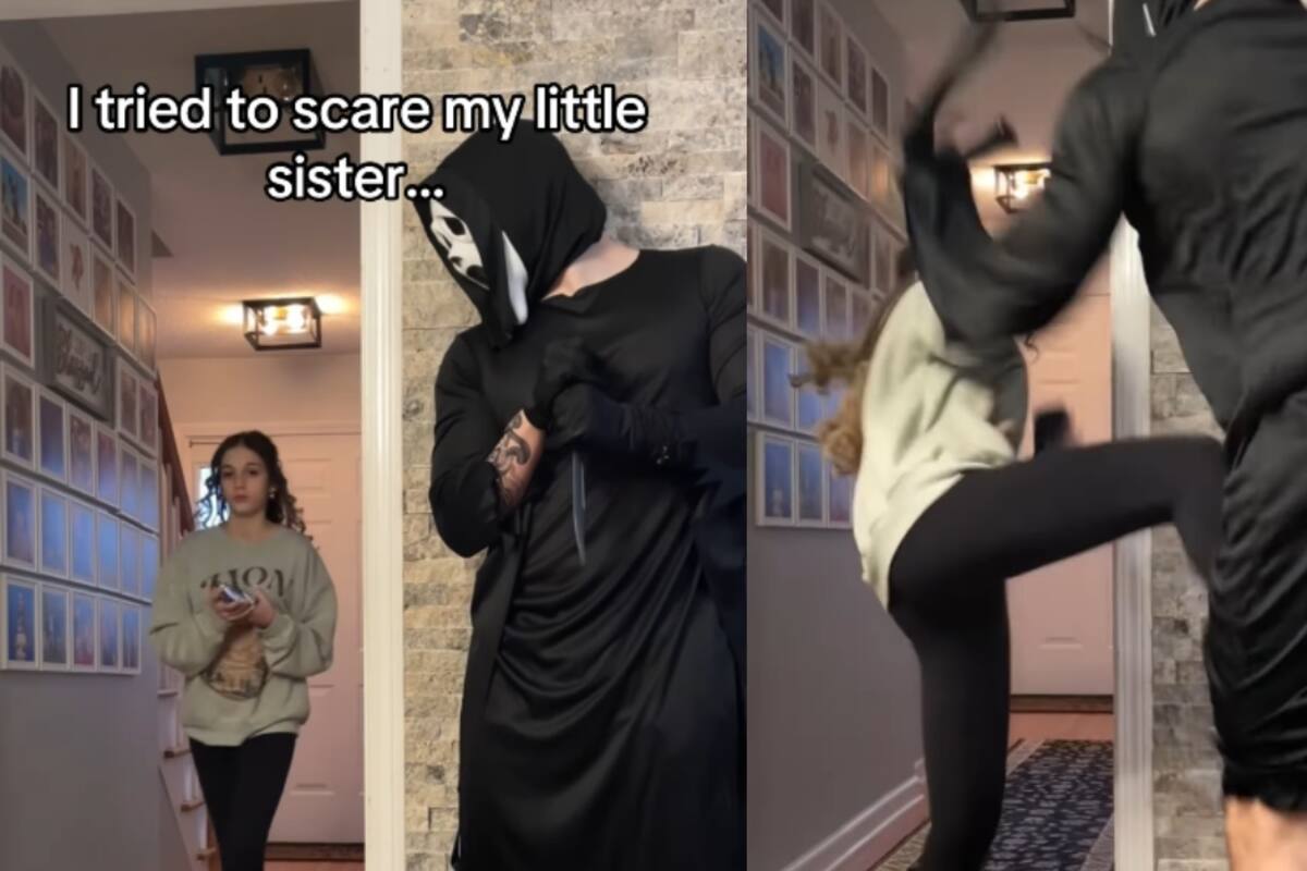 Joven intenta asustar a su hermana menor disfrazado de Ghostface, pero ella lo noquea