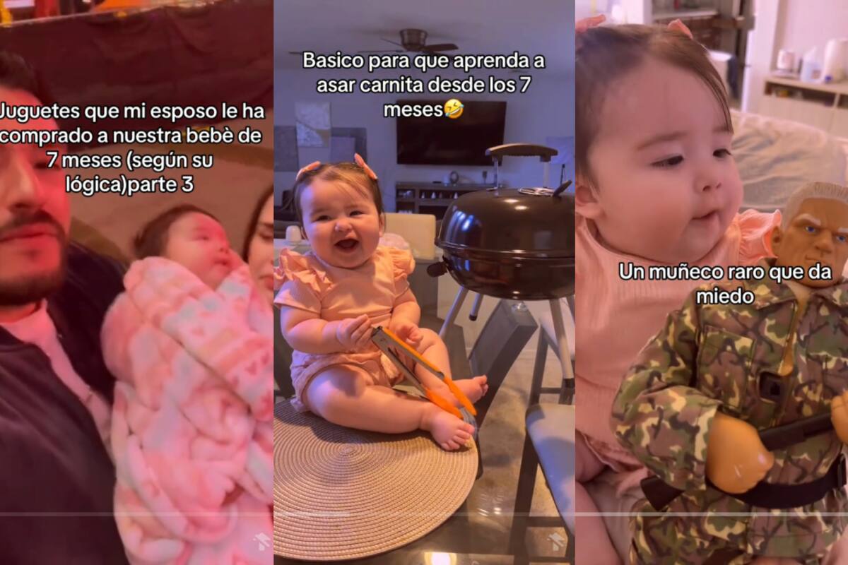 Hombre se vuelve viral por los curiosos regalos que le ha comprado a su bebé de 7 meses