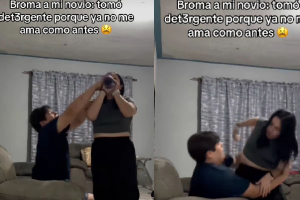 “Tú ya no me amas”: joven le juega una broma a su novio fingiendo tomar detergente