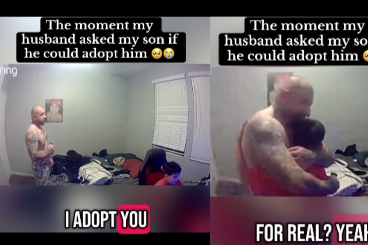 CONMOVEDOR: Padrastro le pregunta al hijo de su pareja si quiere ser adoptado y lo emociona hasta las lágrimas