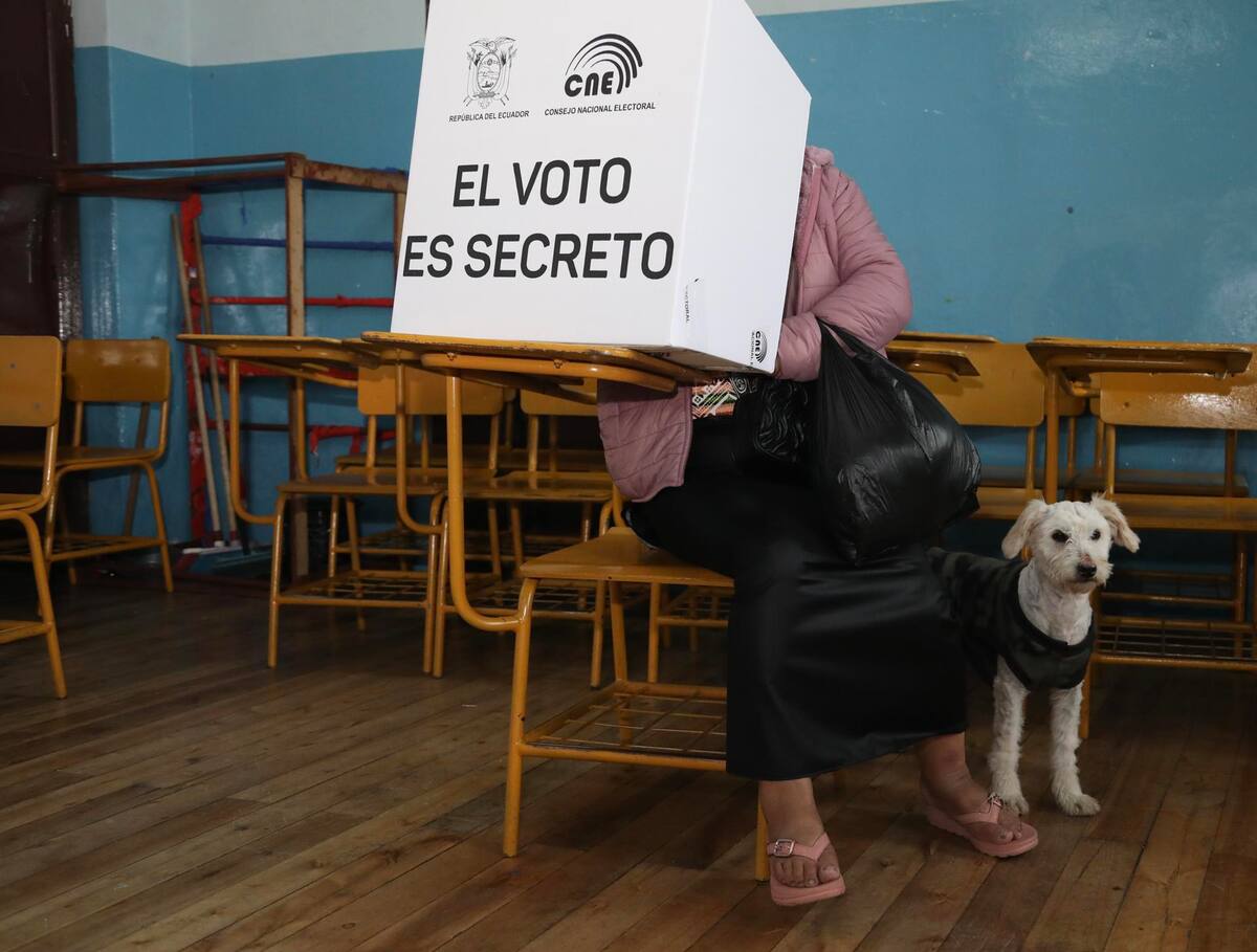 La votación de la segunda vuelta de las elecciones presidenciales de Ecuador comenzó este domingo para elegir a la persona que gobernará el país los próximos cuatro años (2025-2029), a lo que optan el actual presidente, el empresario Daniel Noboa, y la candidata del correísmo, la progresista Luisa González. EFE/Gianna Benalcazar