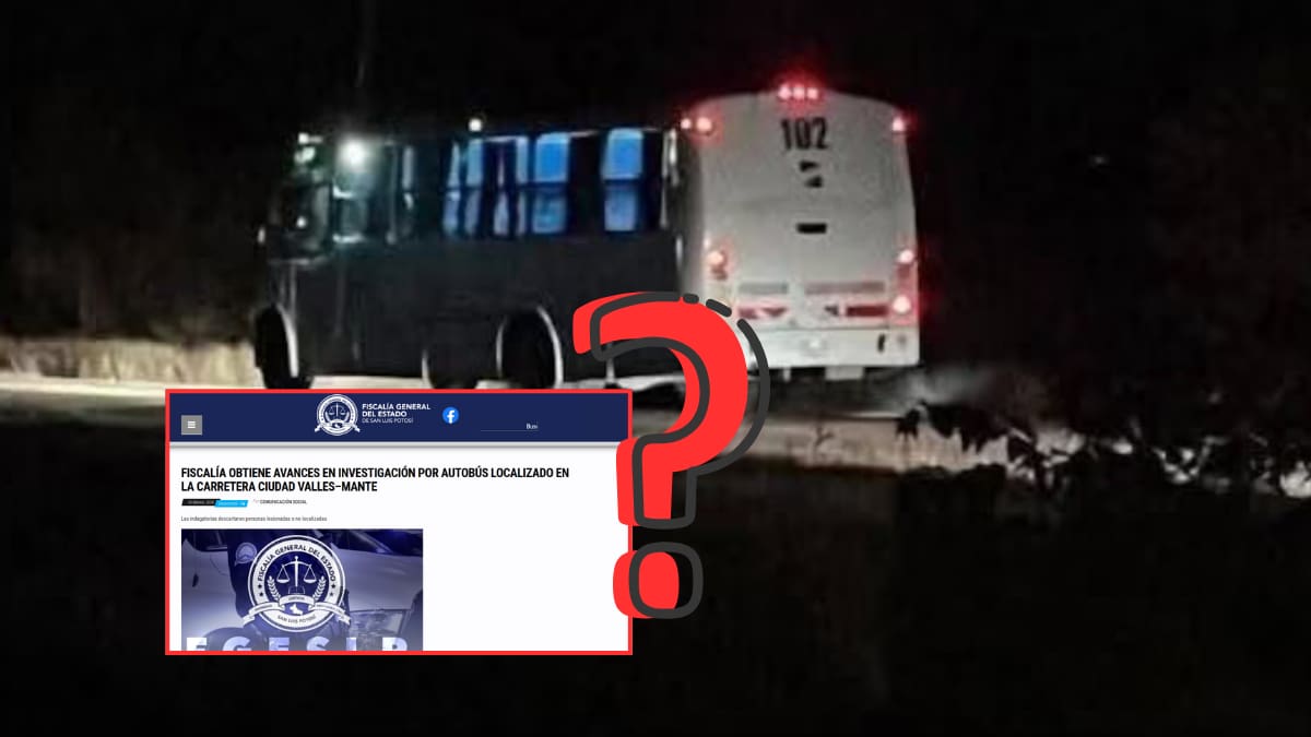 Encuentran camión de pasajeros encendido, sin personas y con pertenencias abandonadas en SLP