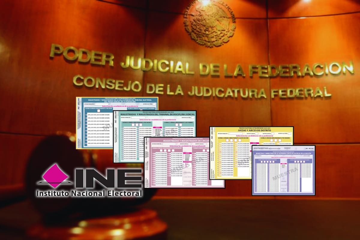 Así serán las boletas del INE para las elecciones del Poder Judicial en 2025 (FOTOS)