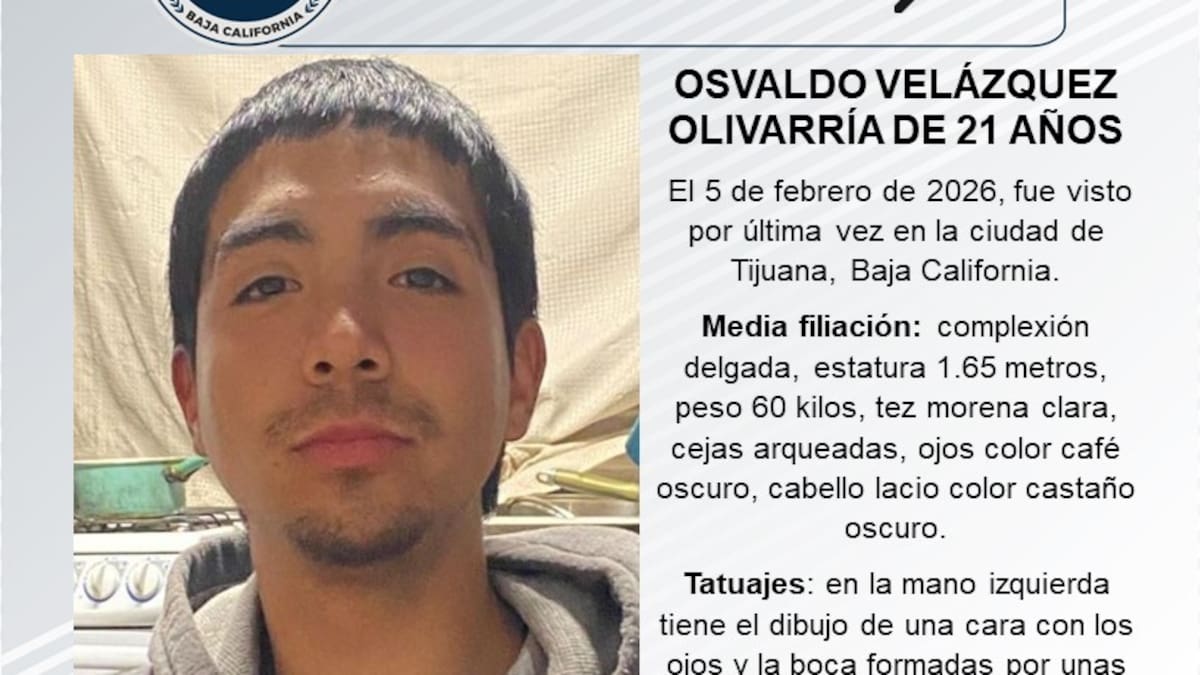 Se busca a Osvaldo Velázquez Olivarría de 21 años de edad