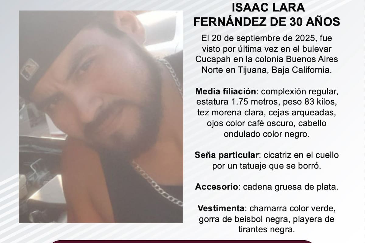 Se busca a Isaac Lara Fernández de 30 años