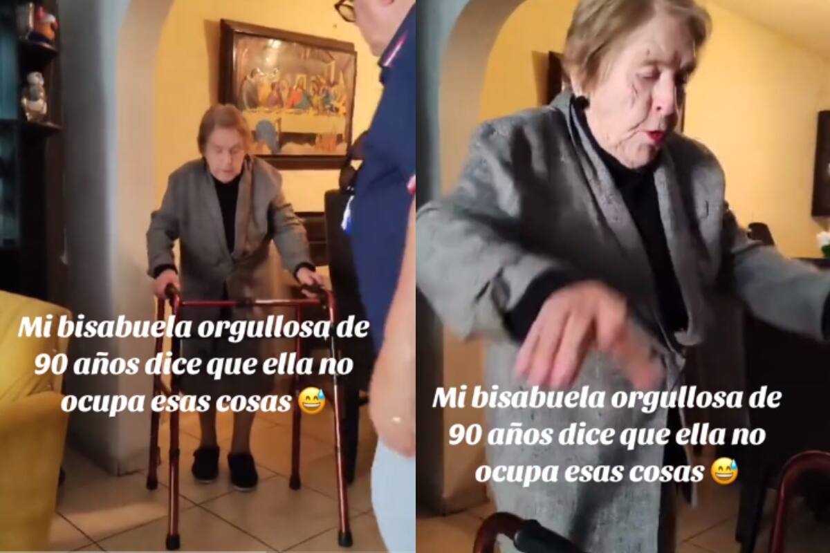 VIDEO | Le regalan una andadera a su bisabuela pero ella la rechaza: “¡todavía no la ocupo!”