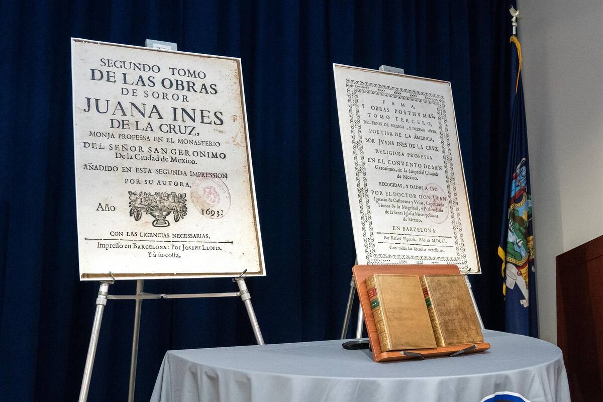 España recupera dos tomos de Sor Juana Inés de la Cruz