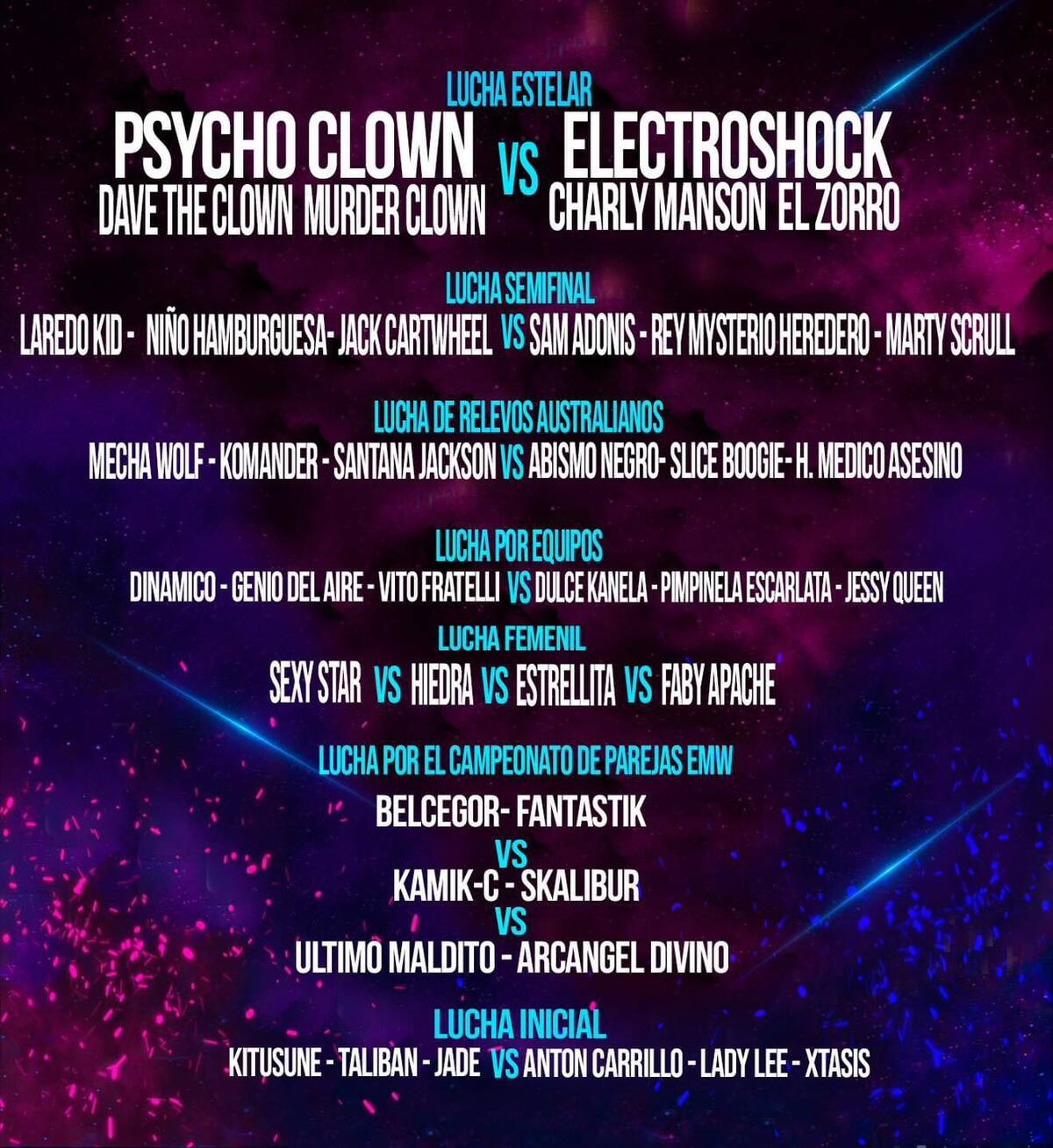 En la semifinal habrá nombres como El Niño Hamburguesa, Laredo Kid y Jack Cartwheel en contra de Sam Adonis, Marty Scrull y Rey Misterio Heredero.