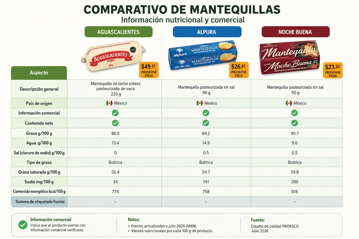 Las mejores mantequillas calidad-precio según Profeco | Revista del consumidor 2026, IA