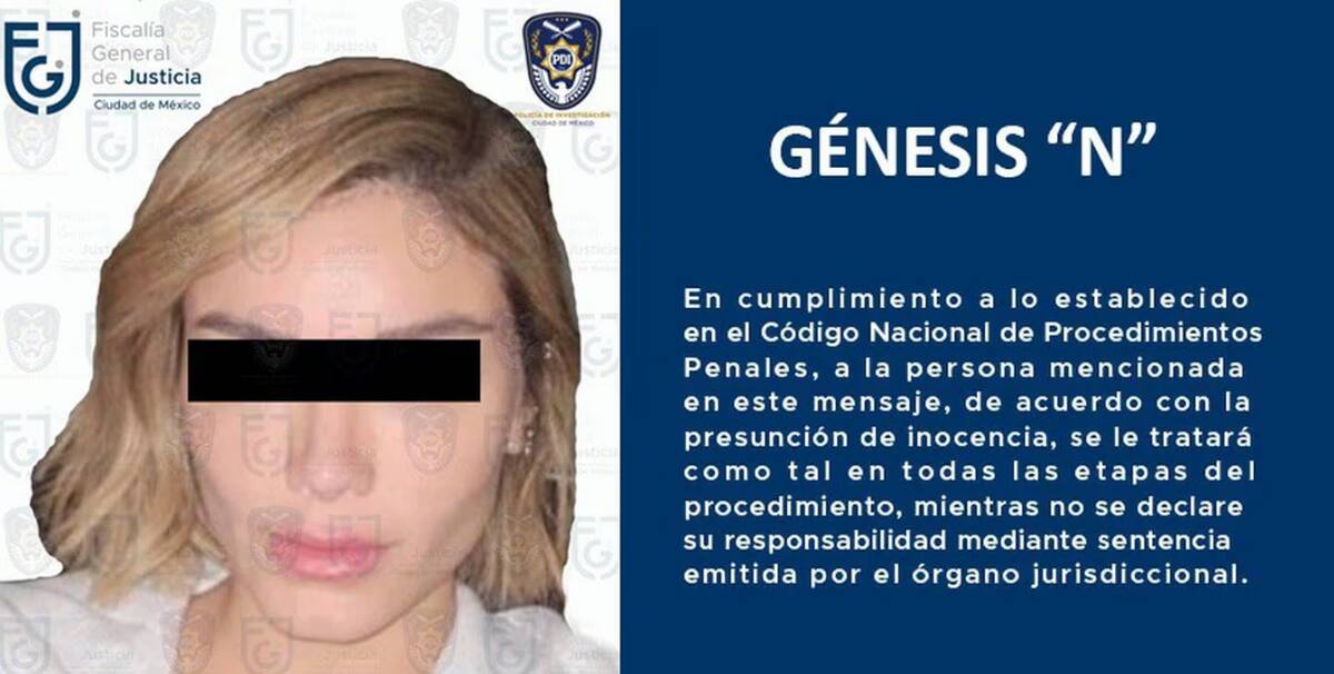Informe de la Fiscalía de la Ciudad de México sobre la detención de Aleska Génesis.