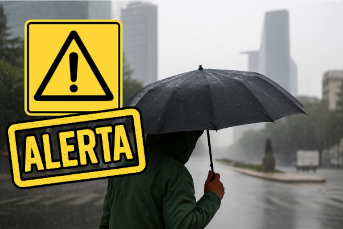 Activan doble alerta en CDMX por intensas lluvias, granizo y vientos de hasta 59 km/h